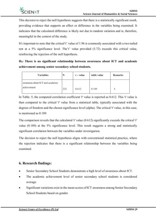 "Impact of academic streams on ICT awareness and academic performance ...