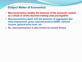 Introduction and definitions of Economics | PPTX