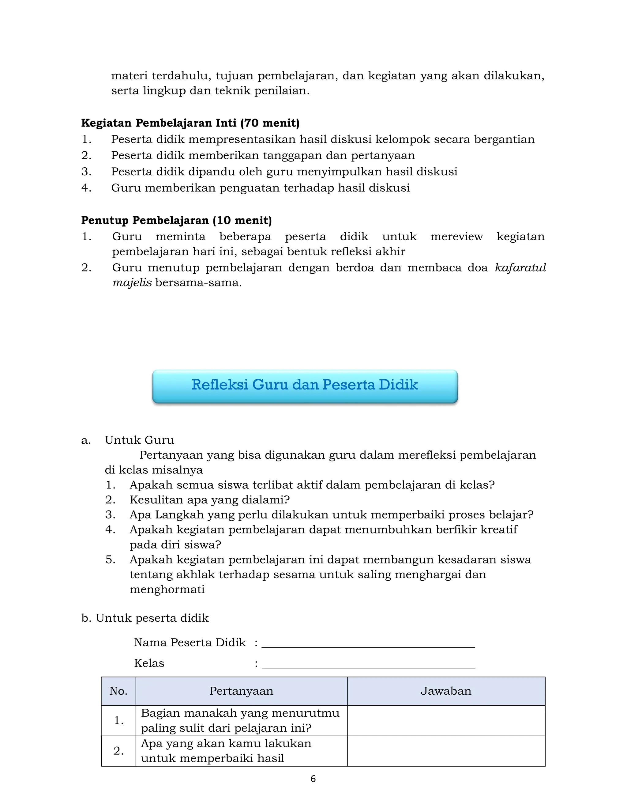 1 Modul Ajar Al Qur An Hadis Ma Kelas X Pdf