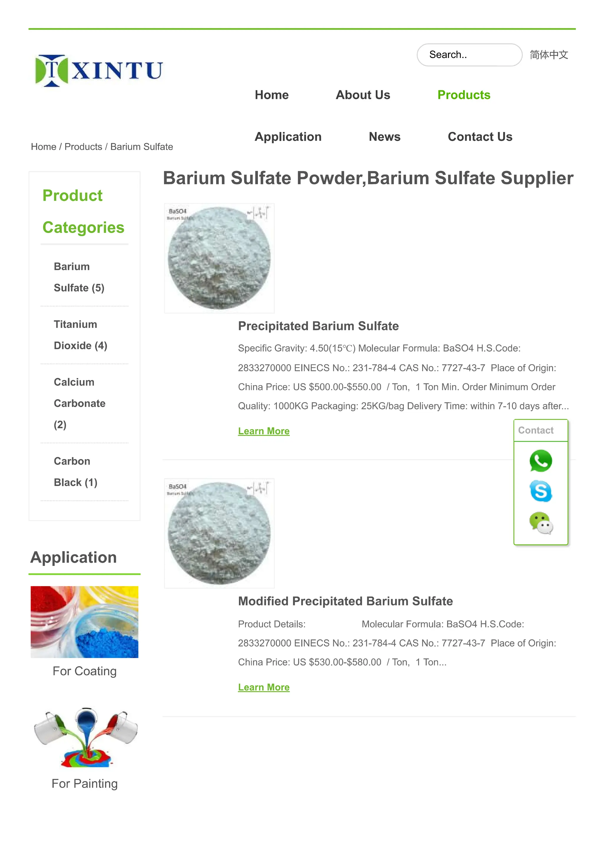 Barium Sulfate Powder Supplier - Xintu Chemical | PDF