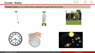 Periodic Motion
3
Periodic motion is any motion that is repeated in equal intervals of time
 