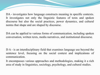 1. Discourse Analysis.pptx complete notes | PPTX