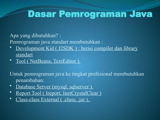 Pemrograman berorientasi objek dengan java | PPTX