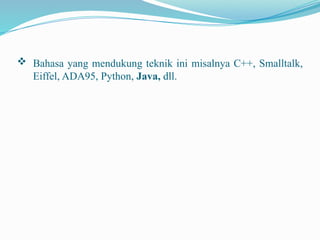 Pemrograman berorientasi objek dengan java | PPTX