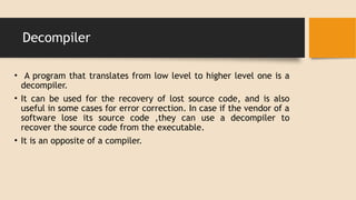 Compiler constuction lec 1 ( features of compiler and types of compiler ...