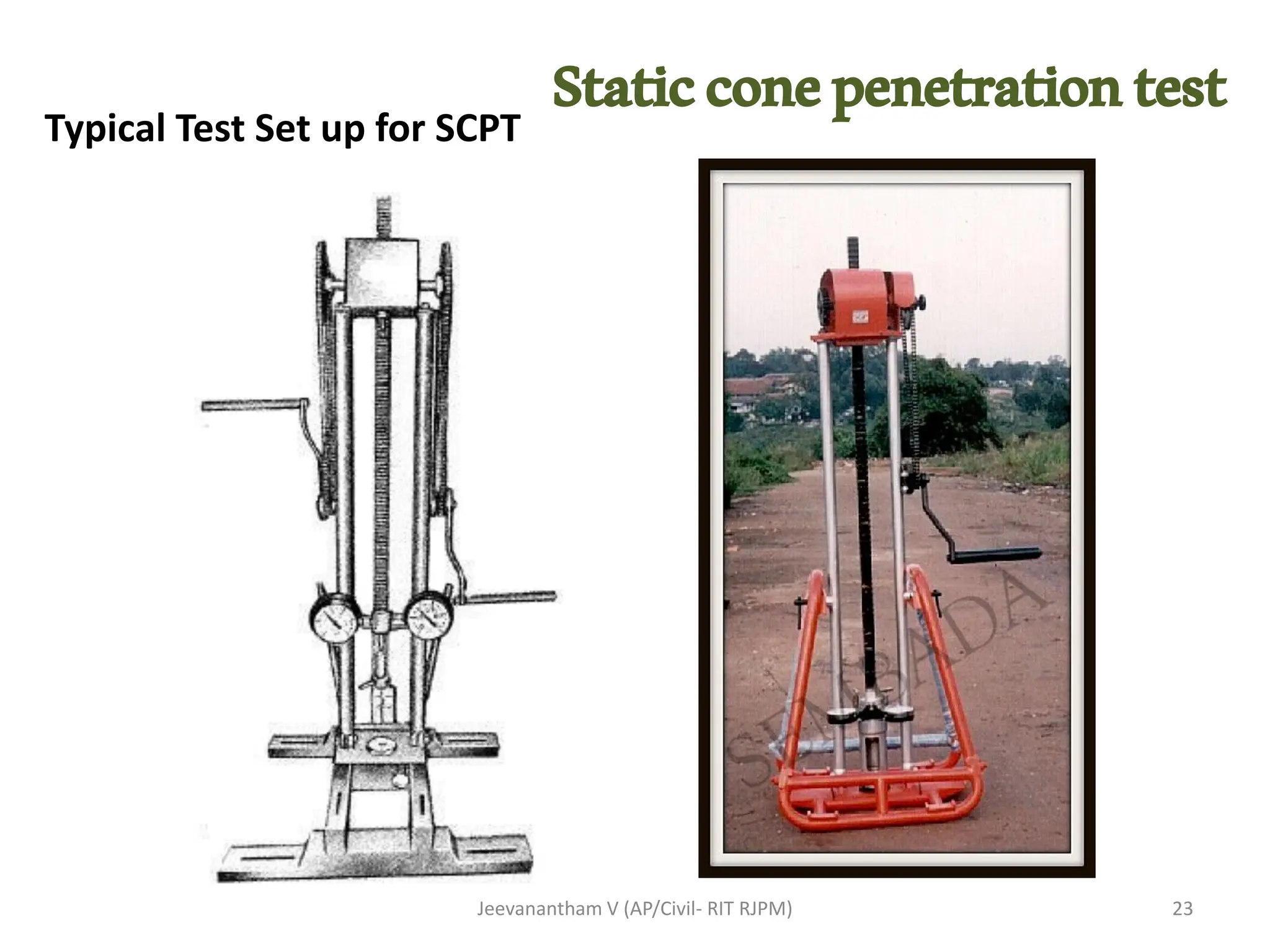 Jeevanantham V (AP/Civil- RIT RJPM) 23
Typical Test Set up for SCPT
Staticconepenetrationtest
 
