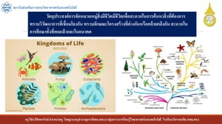 ครูวิชัยลิขิตพรรักษ์ ตาแหน่งครู วิทยฐานะครูชานาญการพิเศษ(คศ.3)กลุ่มสาระการเรียนรู้วิทยาศาสตร์และเทคโนโลยี โรงเรียนวัดราชบพิธ สพม.กท.1
สถาบันส่งเสริมการสอนวิทยาศาสตร์และเทคโนโลยี
วัตถุประสงค์การจัดหมวดหมู่สิ่งมีชีวิตมีชีวิตเพื่อสะดวกในการค้นหาสิ่งที่ต้องการ
ทราบวิวัฒนาการที่เชื่อมโยงกัน ทราบลักษณะโครงสร้างที่ต่างกันหรือคล้ายคลึงกันสะดวกใน
การศึกษาทั้งที่พบแล้วและในอนาคต
 