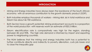 Presentation on opportunities and challenges in the mining and energy ...