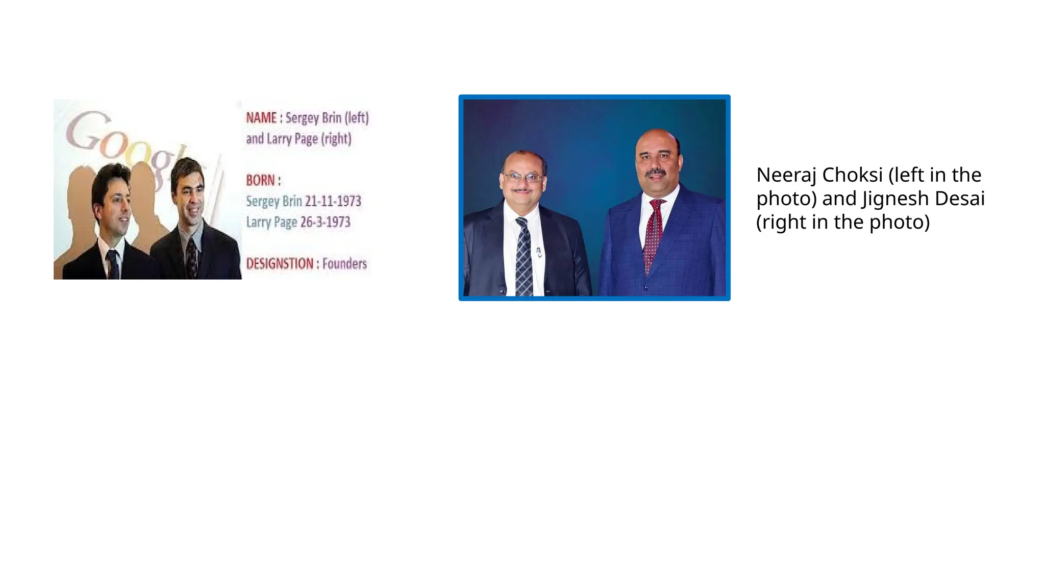 Neeraj Choksi (left in the
photo) and Jignesh Desai
(right in the photo)
 