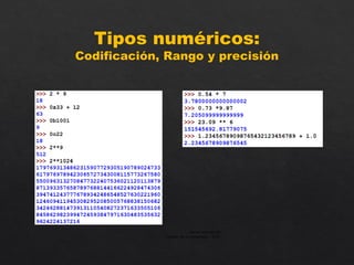 Tipos numéricos:
Codificación, Rango y precisión
Ferran Juan Baruel
Ciències de la Computació / 2017
 