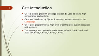 Introduction to c++ programming language | PPT
