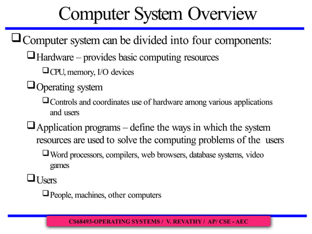 Computer System Overview with diagrams and problems | PPT