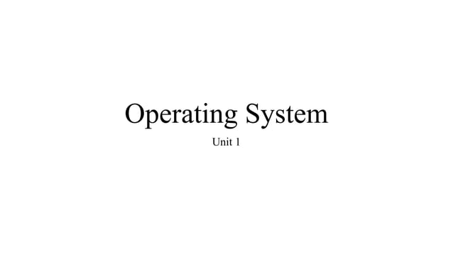 1.Operating System-unit 1.pptx Evolution of operating systems: Batch ...