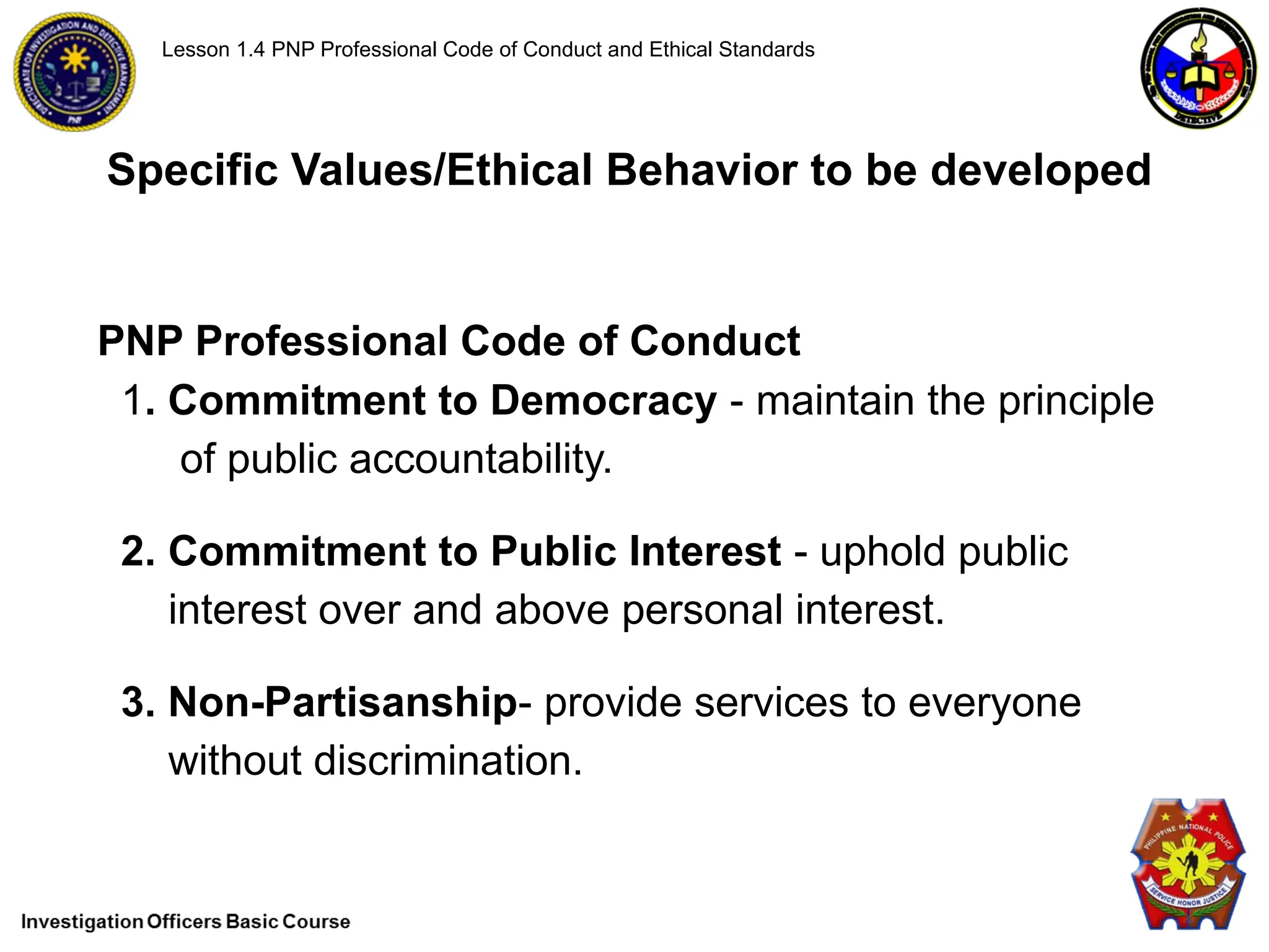 PNP Professional Code of Conduct and Ethical Standards | PPTX