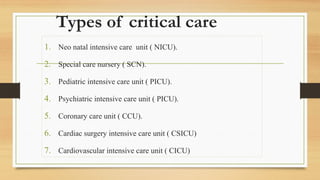 INTRODUCTION TO CRITICAL CARE. definition. and inroduction for Nursing ...