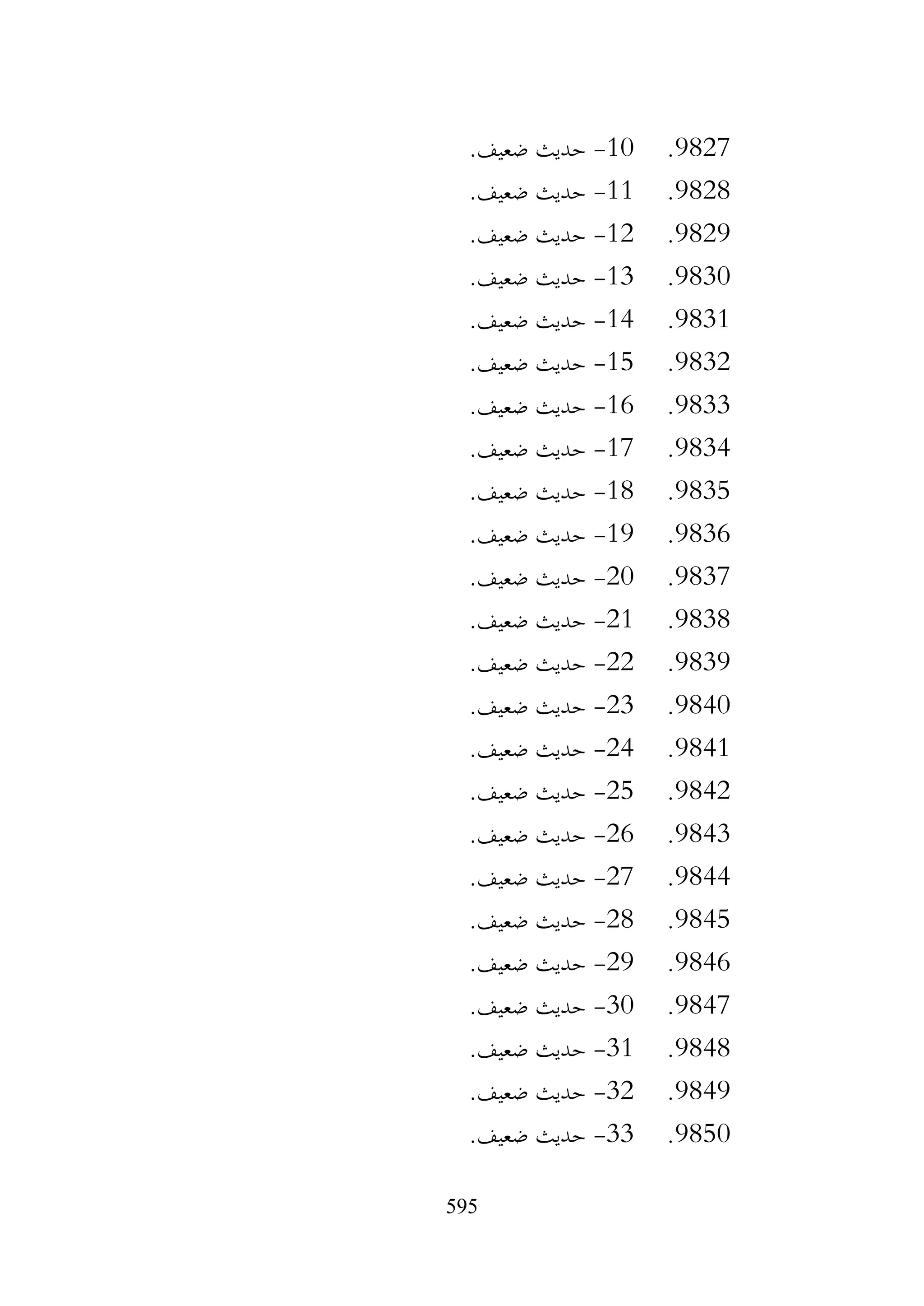 595
9827
.
10
-
.‫ضعيف‬ ‫حديث‬
9828
.
11
-
.‫ضعيف‬ ‫حديث‬
9829
.
12
-
.‫ضعيف‬ ‫حديث‬
9830
.
13
-
.‫ضعيف‬ ‫حديث‬
9831
.
14
-
‫حديث‬
.‫ضعيف‬
9832
.
15
-
.‫ضعيف‬ ‫حديث‬
9833
.
16
-
.‫ضعيف‬ ‫حديث‬
9834
.
17
-
.‫ضعيف‬ ‫حديث‬
9835
.
18
-
.‫ضعيف‬ ‫حديث‬
9836
.
19
-
.‫ضعيف‬ ‫حديث‬
9837
.
20
-
.‫ضعيف‬ ‫حديث‬
9838
.
21
-
.‫ضعيف‬ ‫حديث‬
9839
.
22
-
.‫ضعيف‬ ‫حديث‬
9840
.
23
-
.‫ضعيف‬ ‫حديث‬
9841
.
24
-
.‫ضعيف‬ ‫حديث‬
9842
.
25
-
.‫ضعيف‬ ‫حديث‬
9843
.
26
-
.‫ضعيف‬ ‫حديث‬
9844
.
27
-
.‫ضعيف‬ ‫حديث‬
9845
.
28
-
.‫ضعيف‬ ‫حديث‬
9846
.
29
-
.‫ضعيف‬ ‫حديث‬
9847
.
30
-
.‫ضعيف‬ ‫حديث‬
9848
.
31
-
.‫ضعيف‬ ‫حديث‬
9849
.
32
-
.‫ضعيف‬ ‫حديث‬
9850
.
33
-
.‫ضعيف‬ ‫حديث‬
 