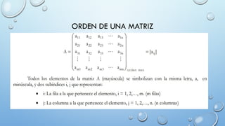 ORDEN DE UNA MATRIZ
 