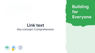 Link text
Key concept: Comprehension
 