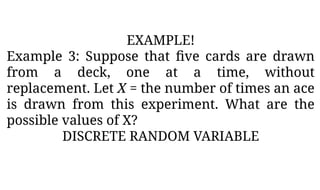 Random Number Variable Block Statistics 1.1 RANDOM VARIABLES STATISTICS AND PROBABLITY G11 | PPTX