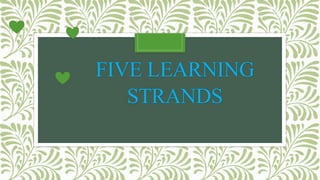 FIVE LEARNING
STRANDS
 