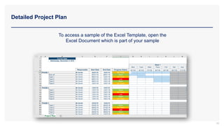 Detailed Project Plan
66
To access a sample of the Excel Template, open the
Excel Document which is part of your sample
 
