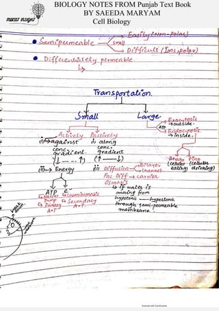 1.Cell Biology Notes mdcat important chapter | PDF