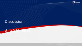 Discussion
3 To 5 Minutes
 