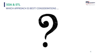 93
9
3
WHICH APPROACH IS BEST? CONSIDERATIONS …
SOA & ETL
 