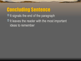 How to write a a paragraph: Paragraph Structure.ppt