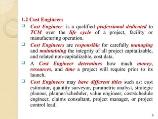 1.Introduction for Cost Engineering cost | PPT