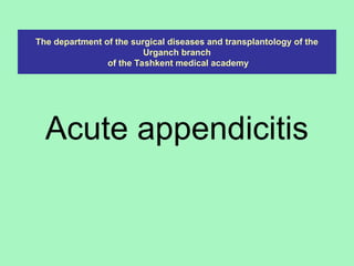 it is an inflammation of the vermiform appendix | PPT