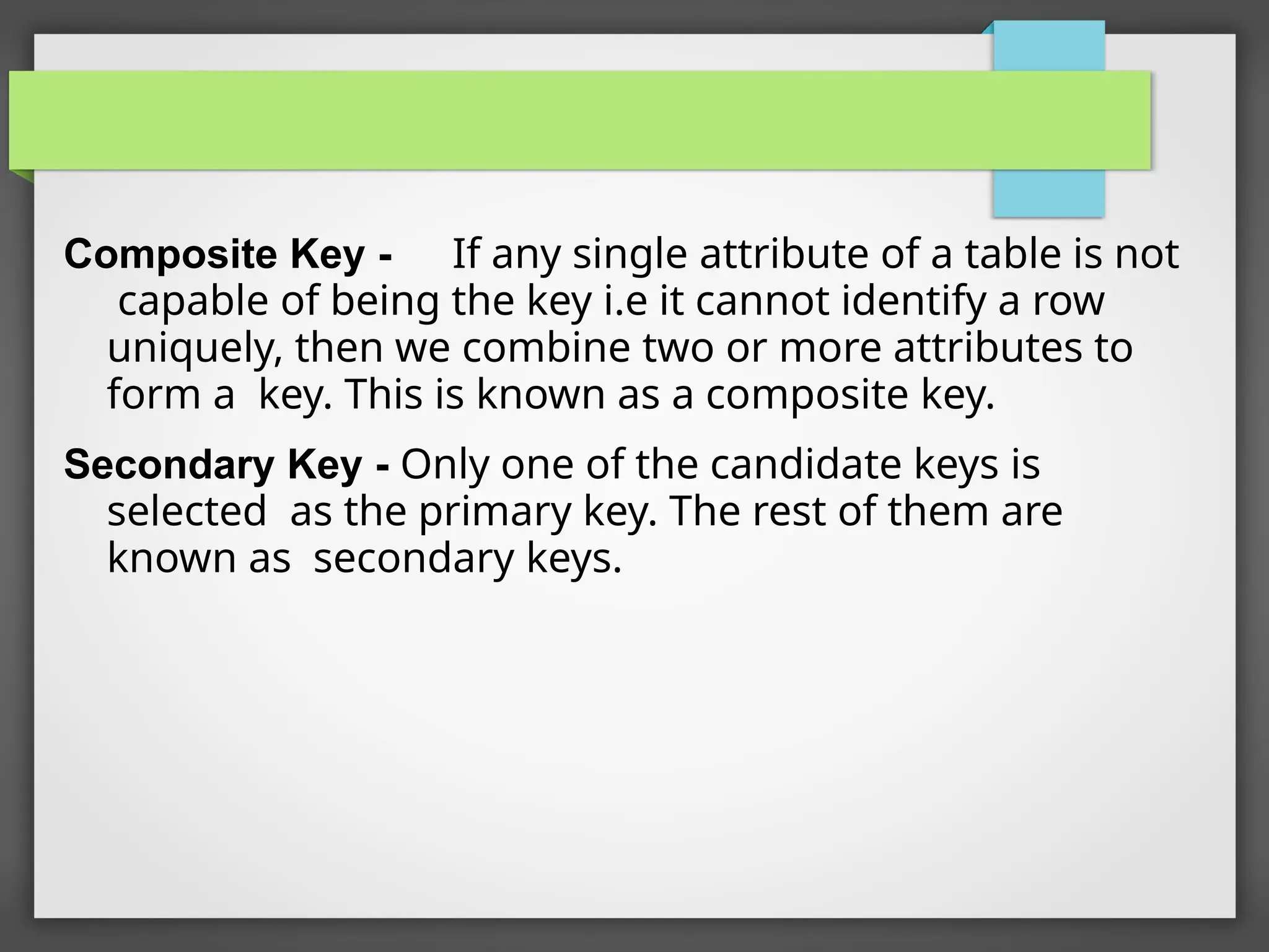 Keys and its Importance in DBMS and RDBMS | PPTX