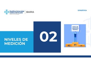 NIVELES DE
MEDICIÓN
ESTADÍSTICA
02
 