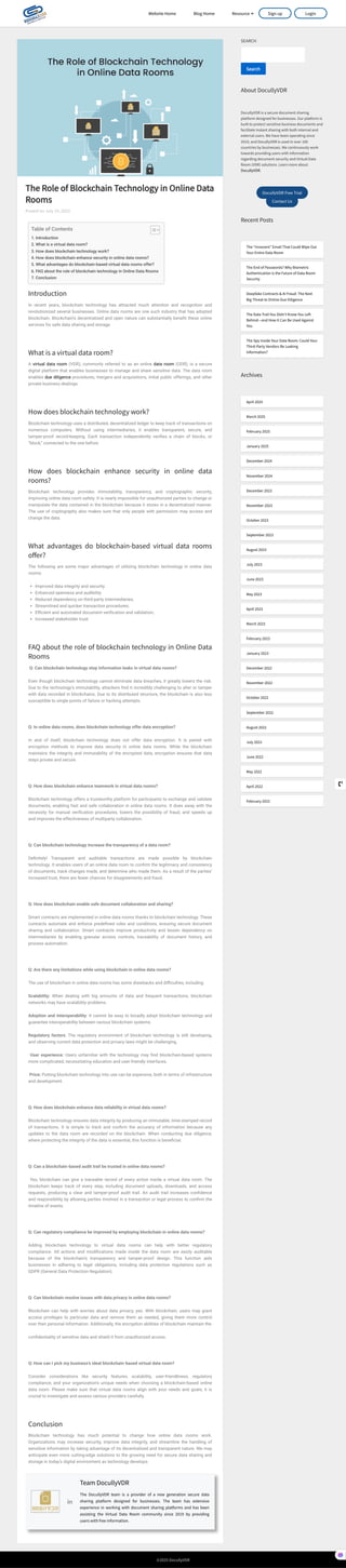 Enhancing Data Security with Blockchain in VDRs | PDF