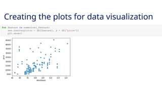 4
Creating the plots for data visualization
 