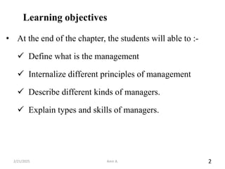 1. A) Introduction of management and their theory. | PDF