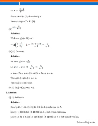 CBSE - Grade 12 - Mathematics - Ch 1 - Relations and Function (PDF ...