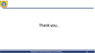 Thank you..
DEPARTMENT OF COMPUTER ENGINEERING , SCOE,KOPARGAON 10
 