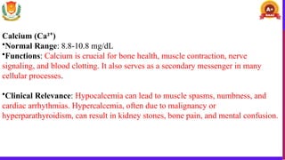 Calcium Normal Range Unit 1. Blood chemistry (Clinical Biochemistry) ppt.pptx