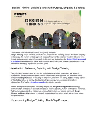 Photo inspiration: Visual Reference: Design Thinking Building Brands With Purpose Empathy Strategy
