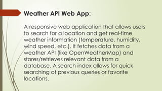 real time weather app presentation using react js | PPTX