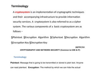 Secure Cryptosystem 1.1 Introduction about Cryptography and network security | DOCX