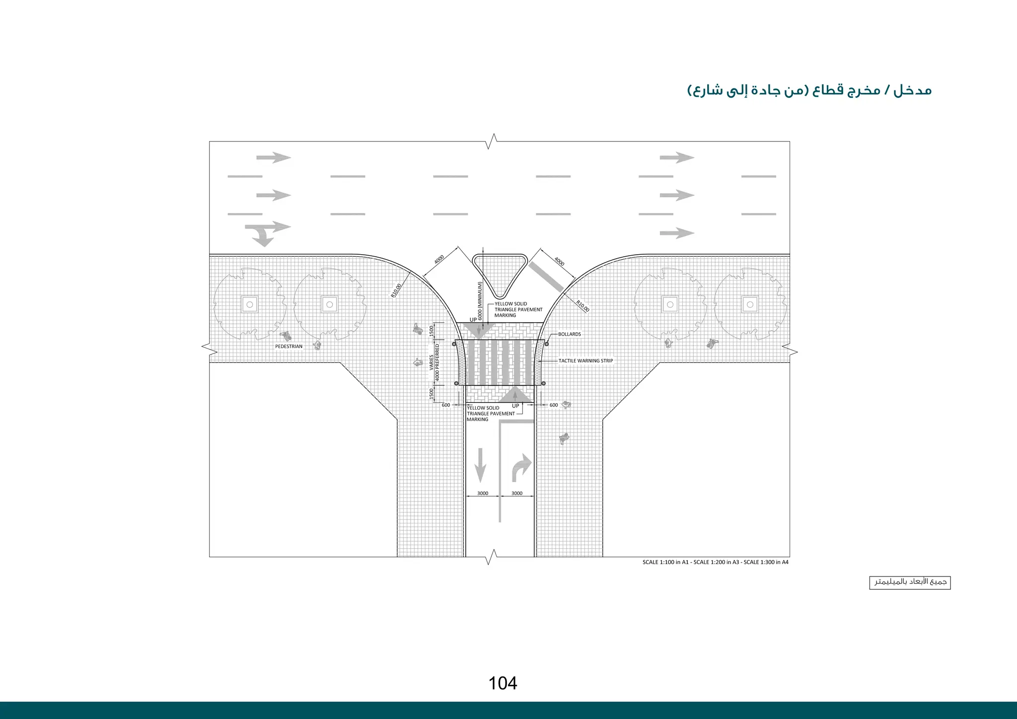)‫شارع‬ ‫إلى‬ ‫جادة‬ ‫(من‬ ‫قطاع‬ ‫مخرج‬ / ‫مدخل‬
‫بالميليمتر‬ ‫األبعاد‬ ‫جميع‬
104
 
