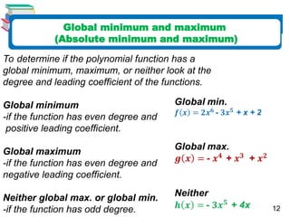 1.4-1.5 Polynomial Functions and Rates of Change, Polynomials and ...