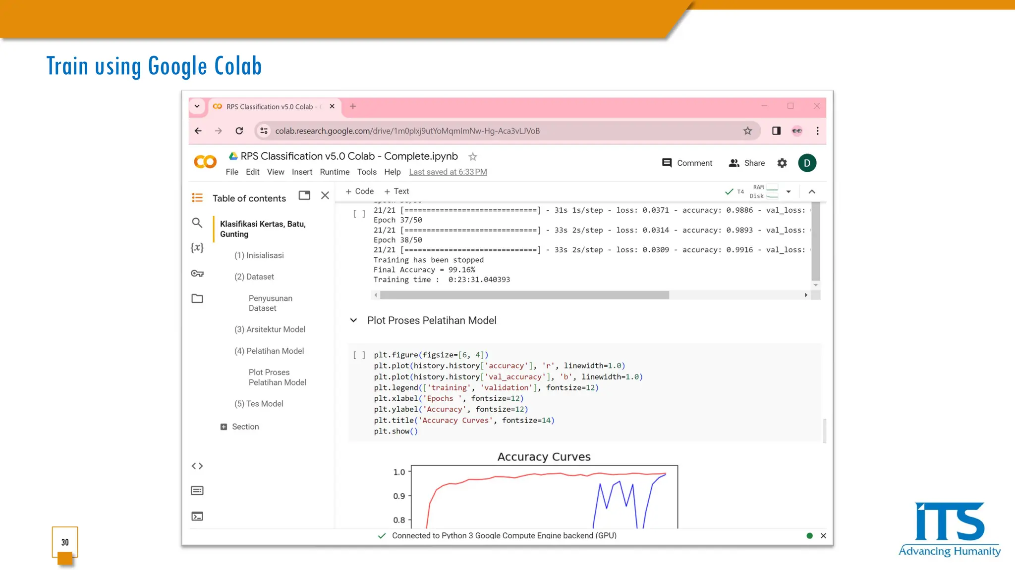 30
Train using Google Colab
 