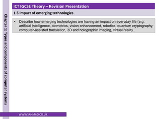 Information and Communication Technology 1.5 Impact of emerging ...