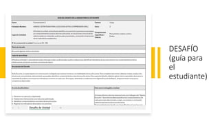 DESAFÍO
(guía para
el
estudiante)
 