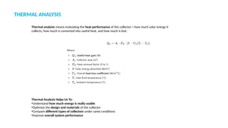 Concentrating Collectors, orientation and thermal analysis | PPTX