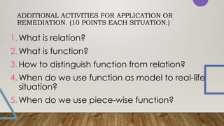 REPRESENTING REAL-LIFE SITUATIONS USING FUNCTIONS | PPTX