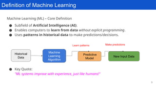 1.1. Machine Learning - Fundamentals and types | PPTX